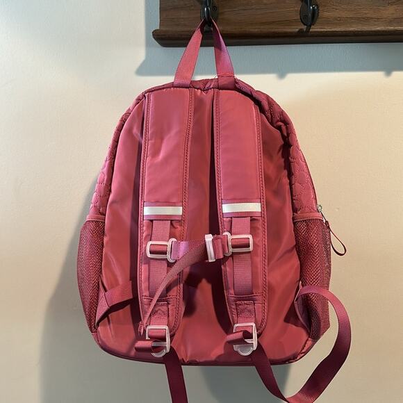 Cat & Jack 16" Maroon Two-Pocket Quilted Flower Backpack - Picture 11 of 14